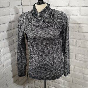 90 Degree by Reflex Ladies Size Medium Black & Grey Brushed Fleece Lining Top